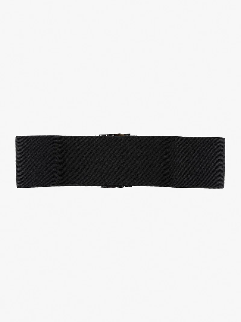 Cintura stringivita con fibbia in strass - nero