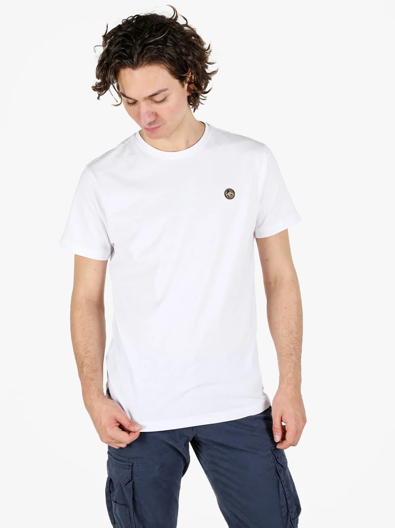 T-shirt girocollo da uomo in cotone - bianco