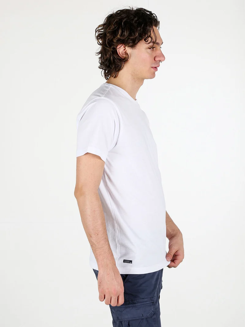 T-shirt girocollo da uomo in cotone - bianco