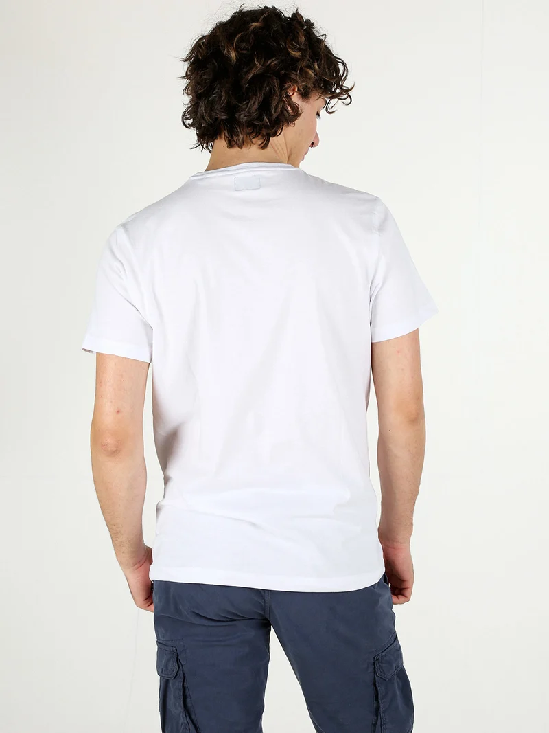 T-shirt girocollo da uomo in cotone - bianco