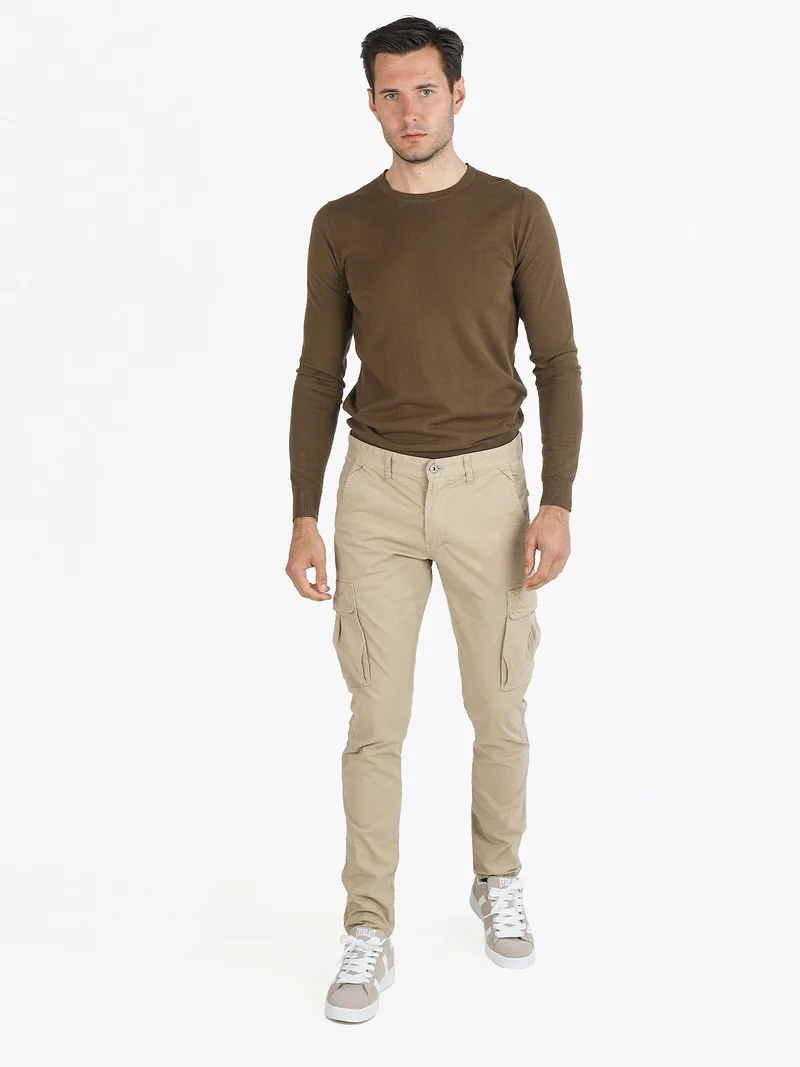 Maglia girocollo da uomo in cotone - militare