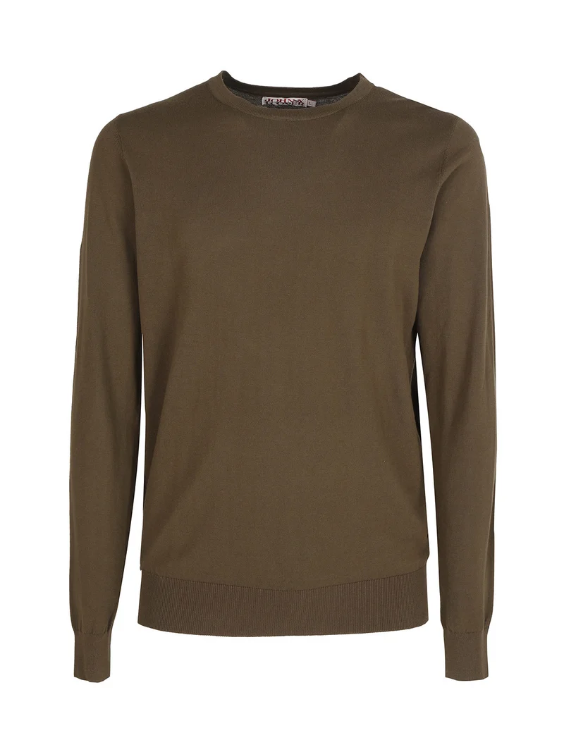 Maglia girocollo da uomo in cotone - militare