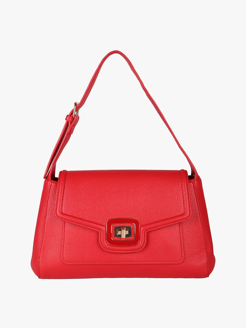 Borsa donna a spalla con chiusura a girello - rosso