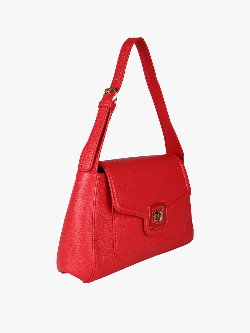 Borsa donna a spalla con chiusura a girello - rosso