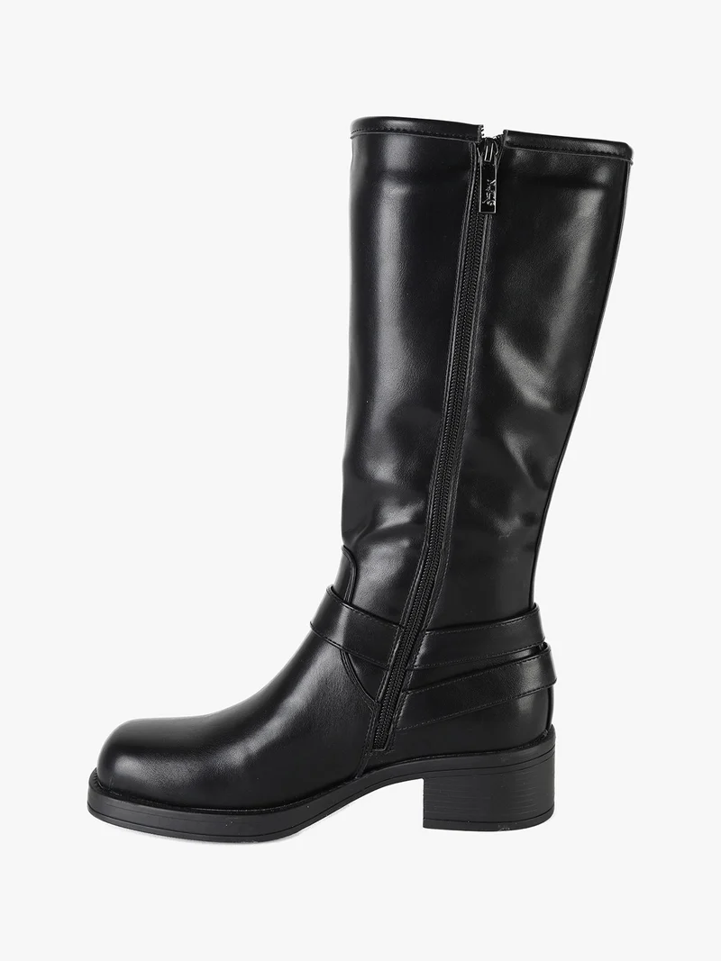 Stivale donna con tacco e punta squadrata - nero
