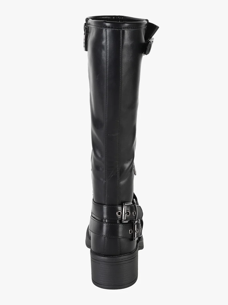Stivale donna con tacco e punta squadrata - nero