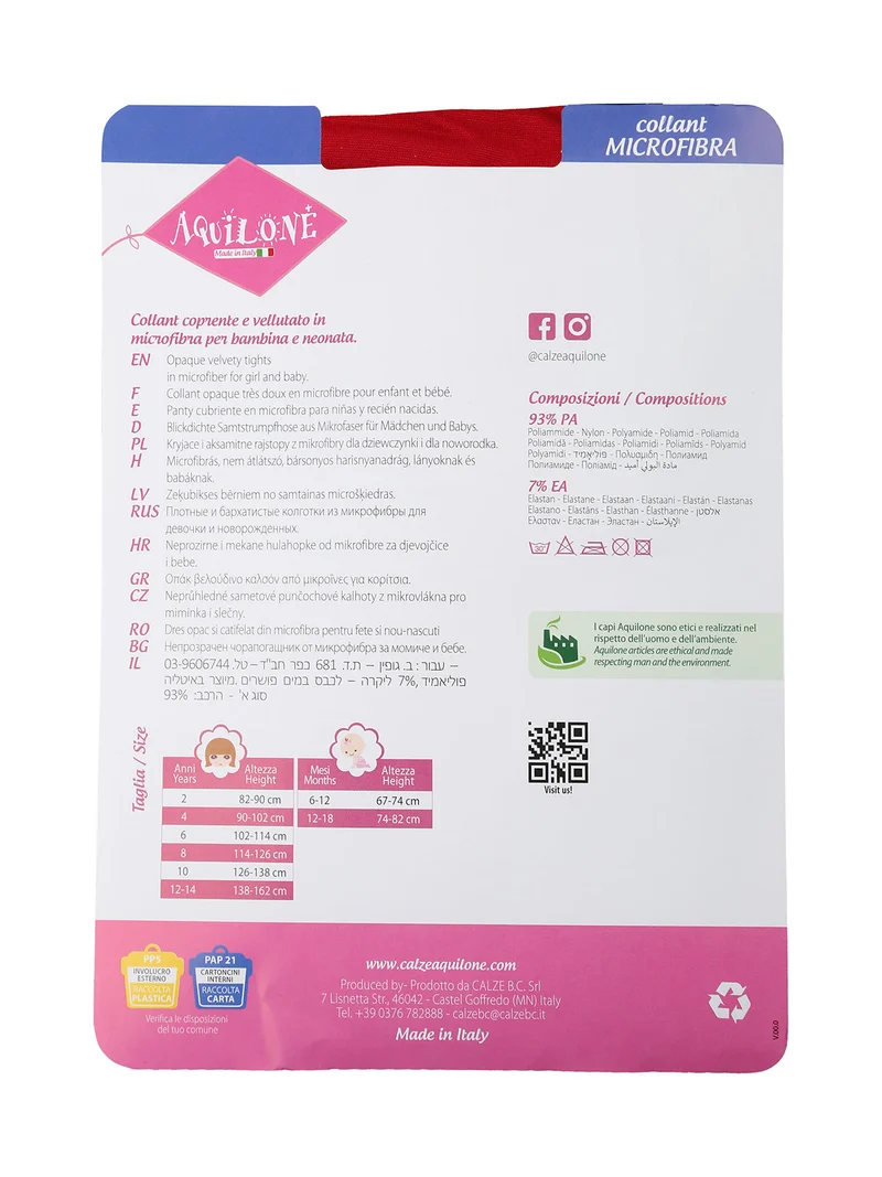 Collant da bambina 50 denari - rosso