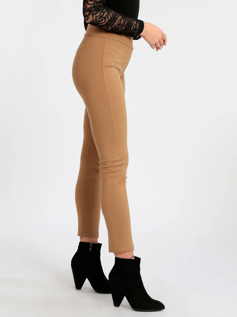 Pantaloni donna a sigaretta - cammello