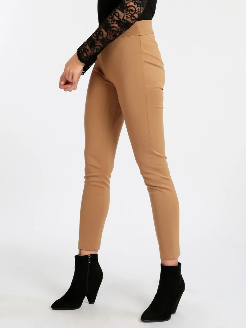 Pantaloni donna a sigaretta - cammello