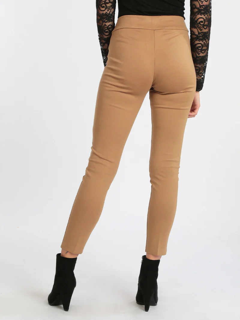 Pantaloni donna a sigaretta - cammello