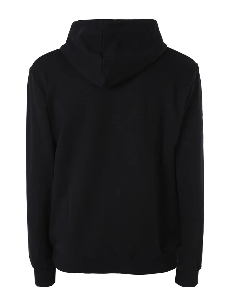 Felpa da uomo in cotone con cappuccio - nero