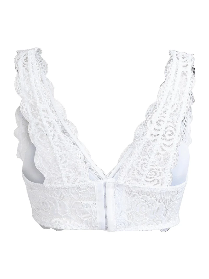 Reggiseno bralette imbottito in pizzo MAGGY coppa B - bianco