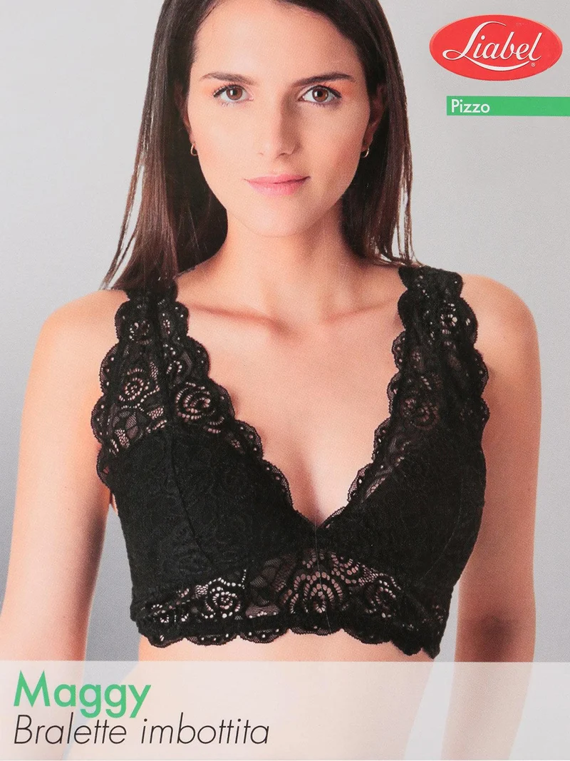 Reggiseno bralette imbottito in pizzo MAGGY coppa B - bianco