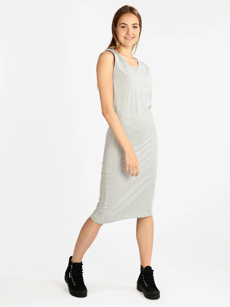 Vestitino donna smanicato in cotone - grigio