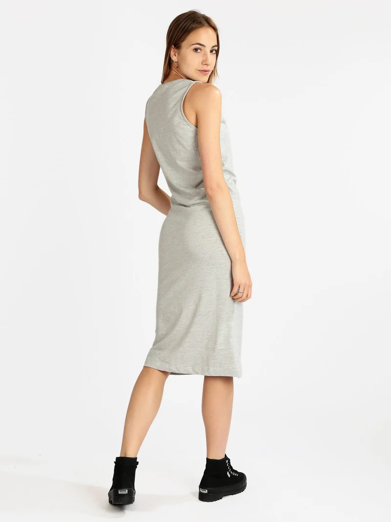 Vestitino donna smanicato in cotone - grigio