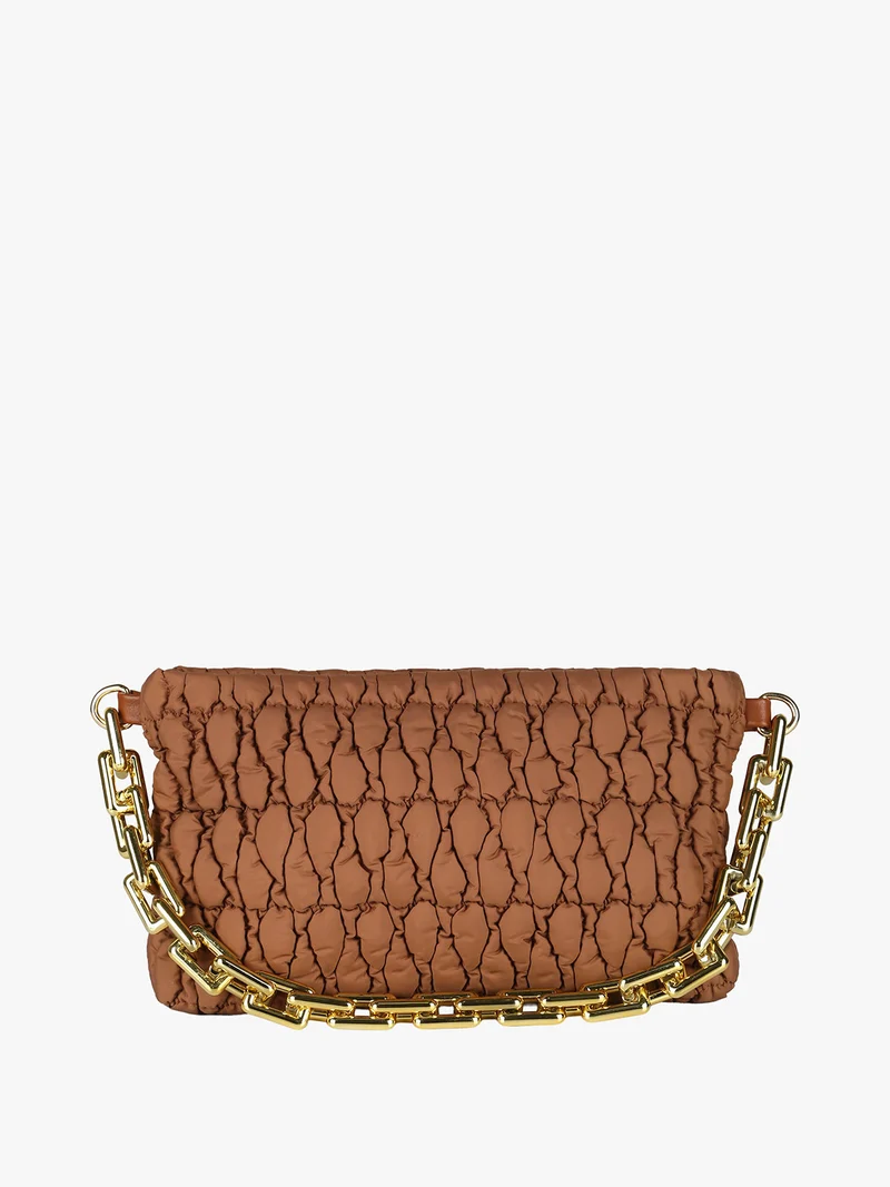 Borsa donna trapuntata con tracolla - marrone