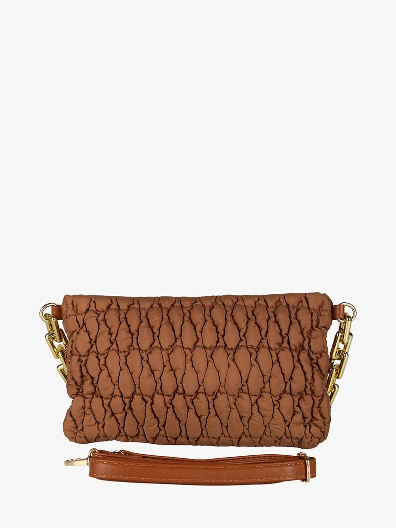 Borsa donna trapuntata con tracolla - marrone