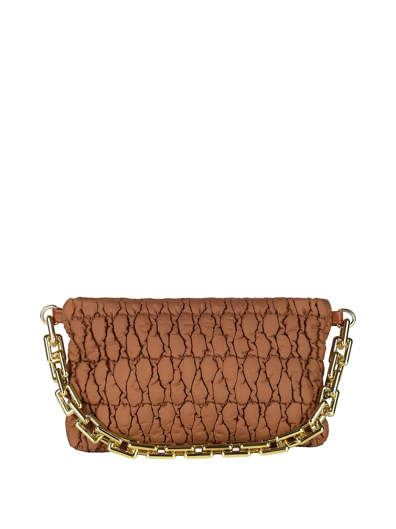 Borsa donna trapuntata con tracolla - marrone