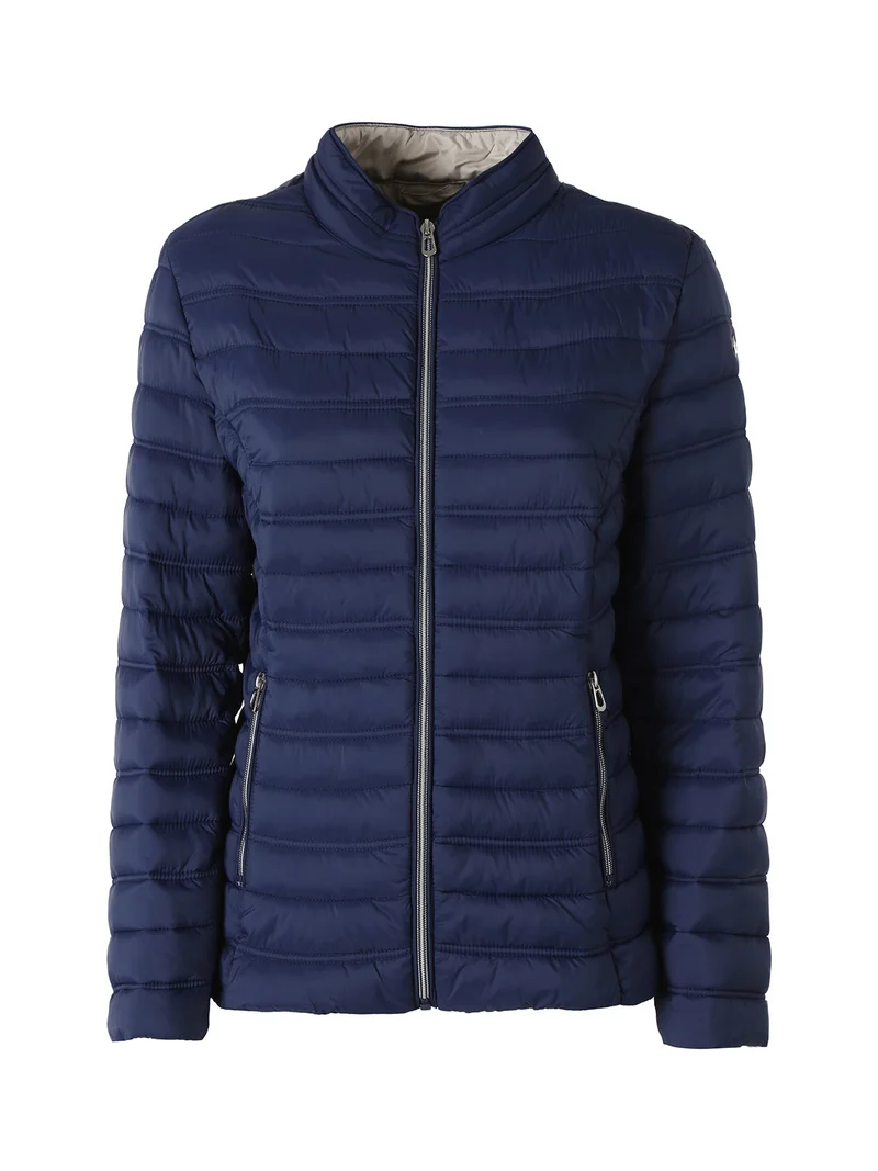 Giubbino donna 100 grammi con zip - blu scuro