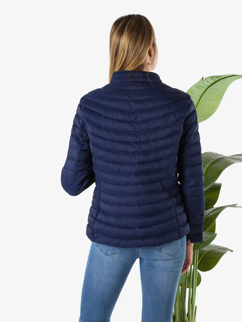 Giubbino donna 100 grammi con zip - blu scuro