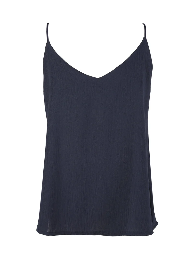 Top donna con spalline sottili e scollo V - blu scuro