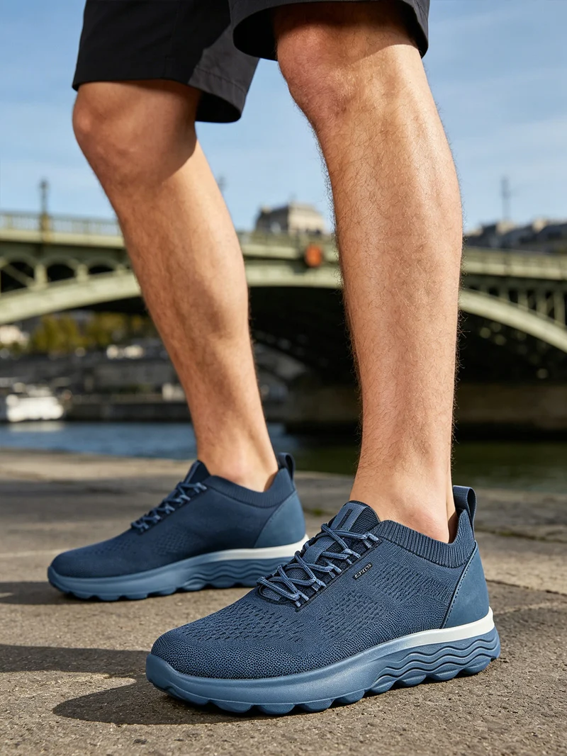 SPHERICA Sneakers uomo stringate in maglia - avion