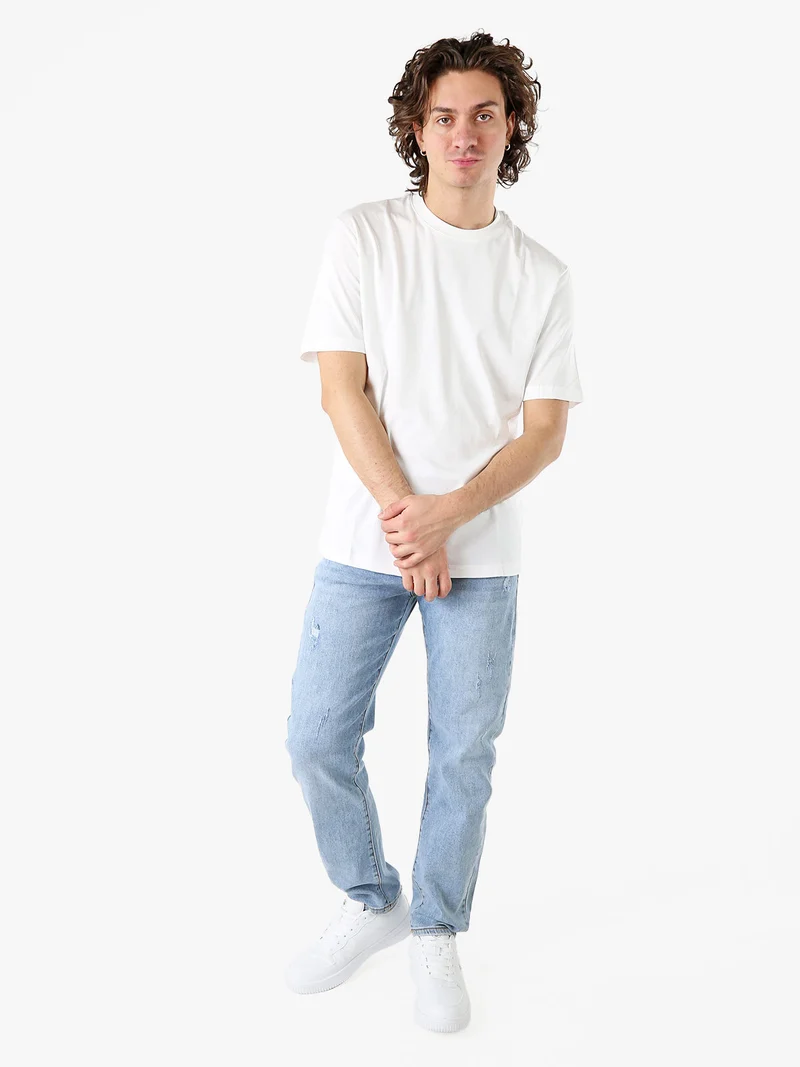 T-shirt girocollo da uomo - bianco