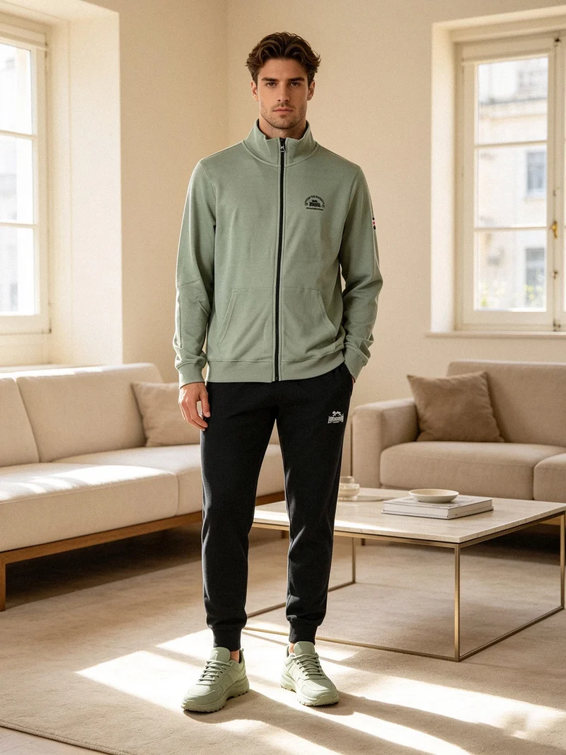 Completo tuta da uomo full zip - pistacchio