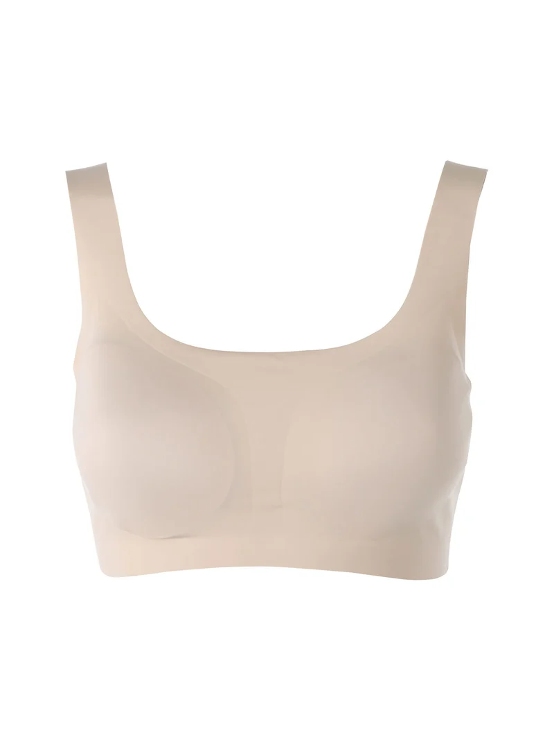 MICROFIT 01702 Reggiseno top donna imbottito senza ferretto COPPA B - beige