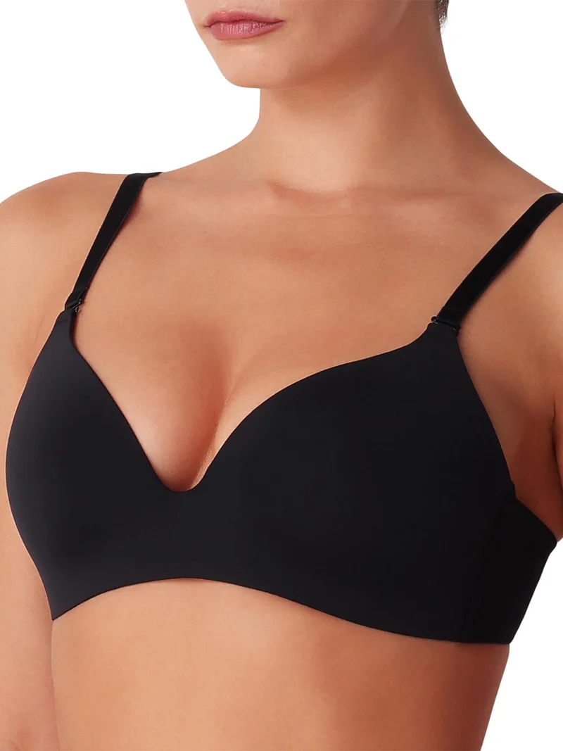 Reggiseno imbottito da donna in microfibra senza ferretto COPPA B - nero