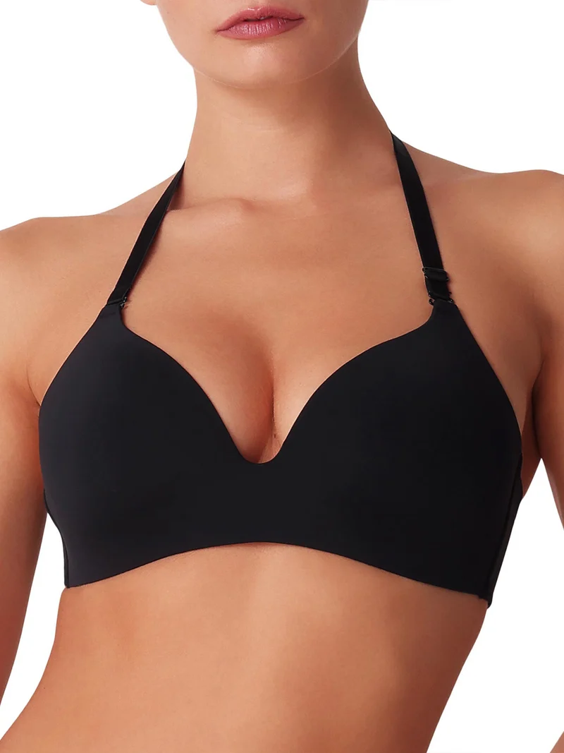 Reggiseno imbottito da donna in microfibra senza ferretto COPPA B - nero