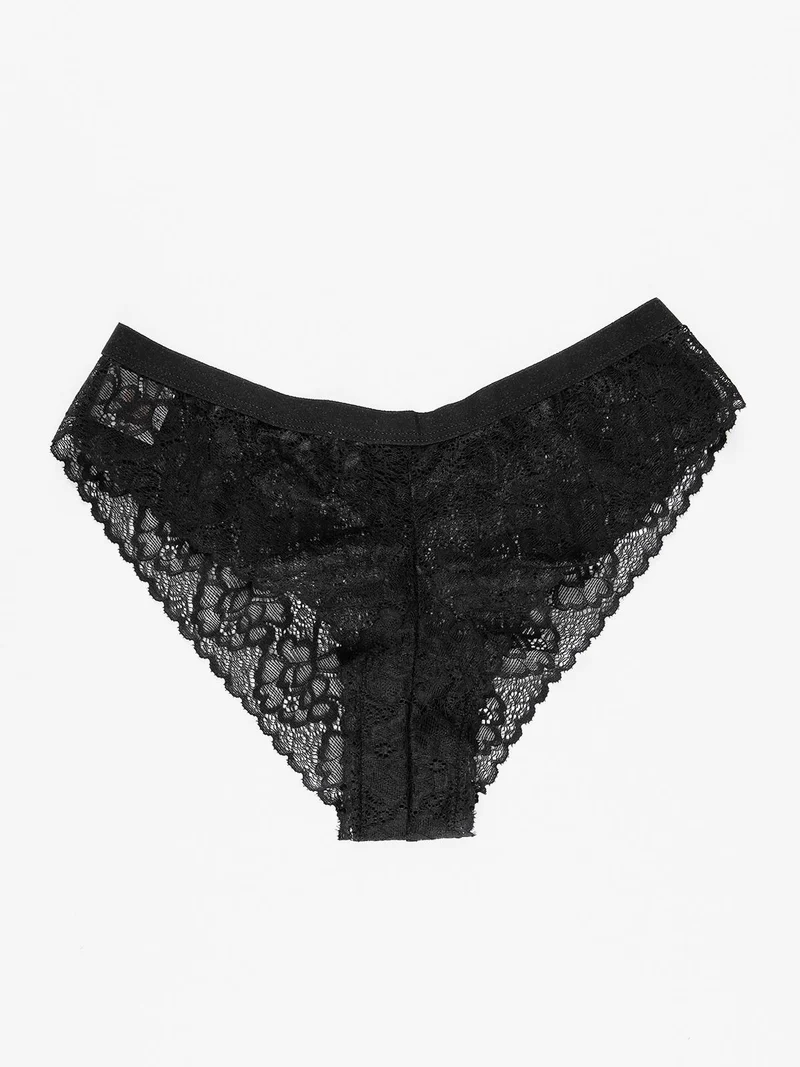 Slip in pizzo - nero