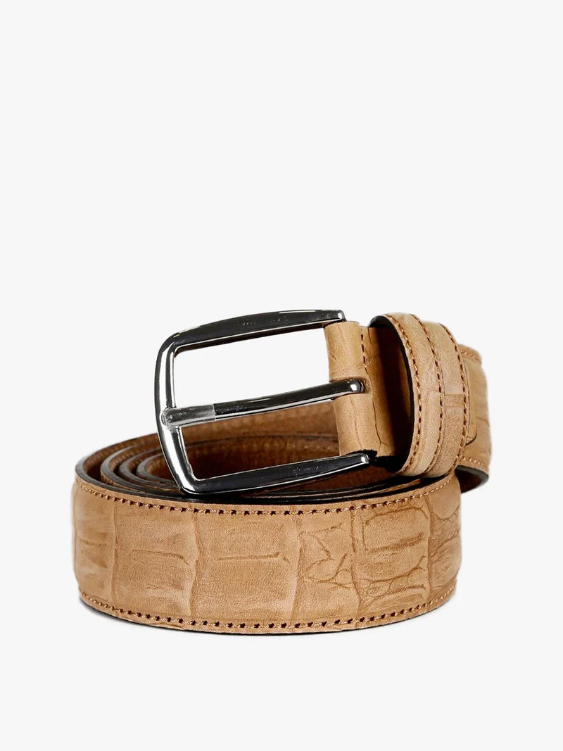 Cintura uomo in pelle pitonata - cammello