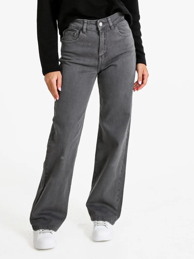 Jeans donna mom fit - grigio scuro