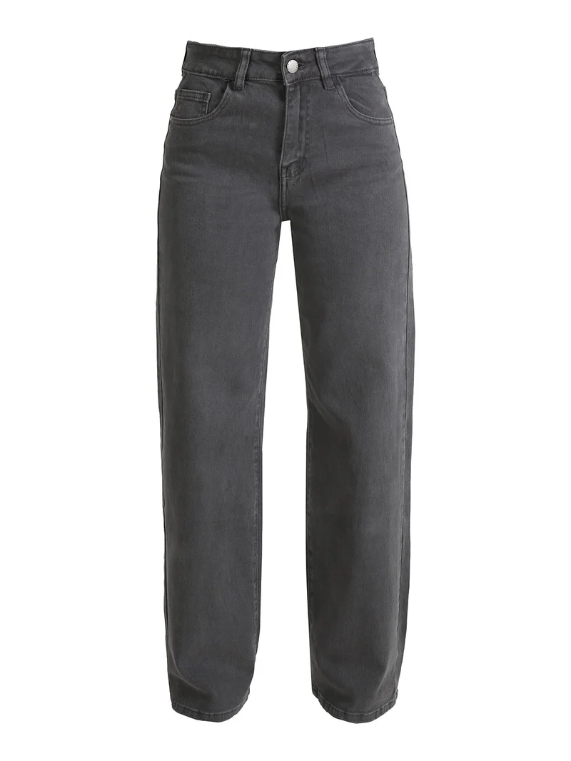 Jeans donna mom fit - grigio scuro