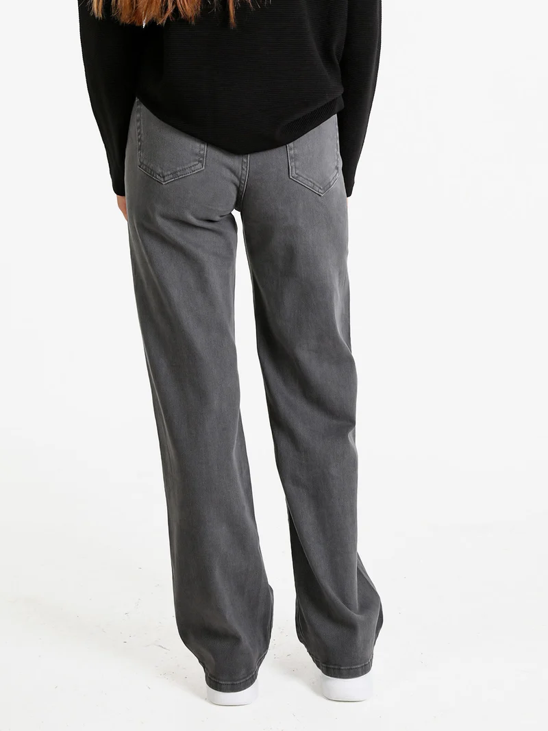 Jeans donna mom fit - grigio scuro