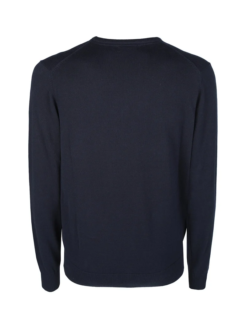 Pullover girocollo da uomo in cotone - blu scuro