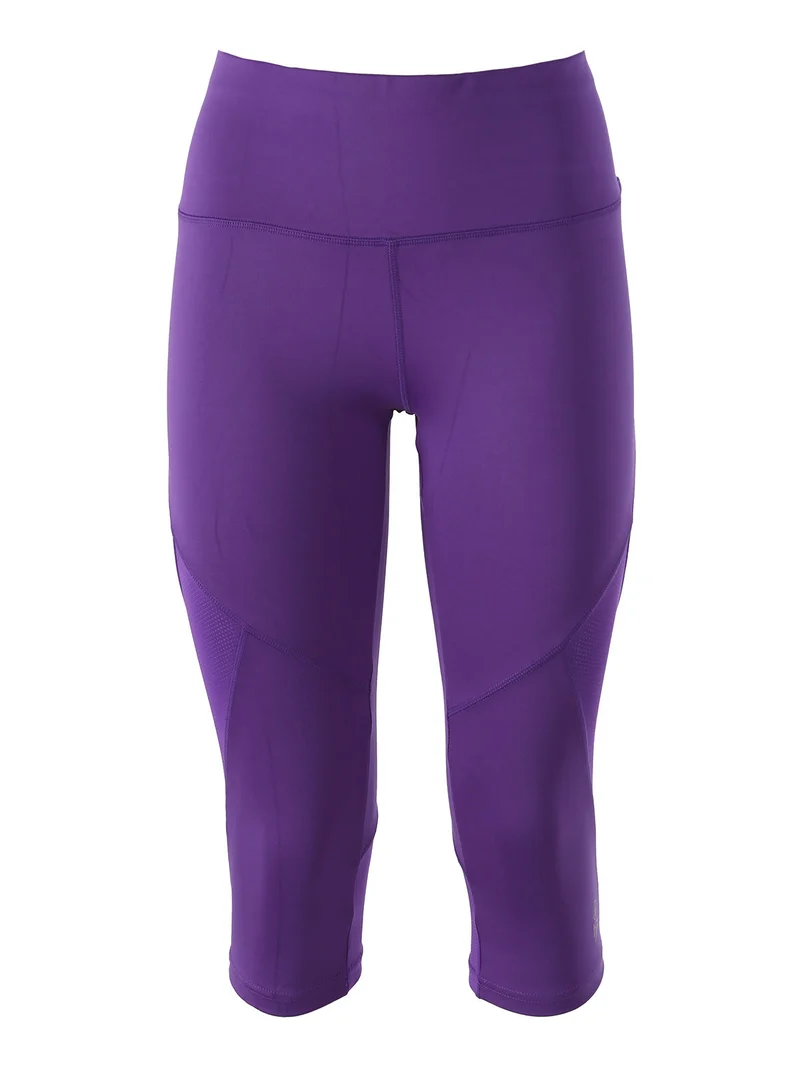 Leggings donna tre quarti sportivi elasticizzati - viola