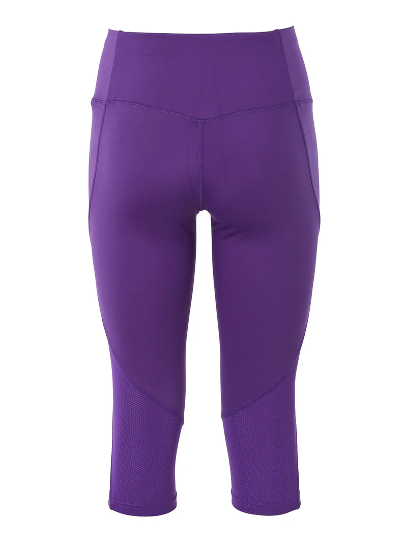 Leggings donna tre quarti sportivi elasticizzati - viola