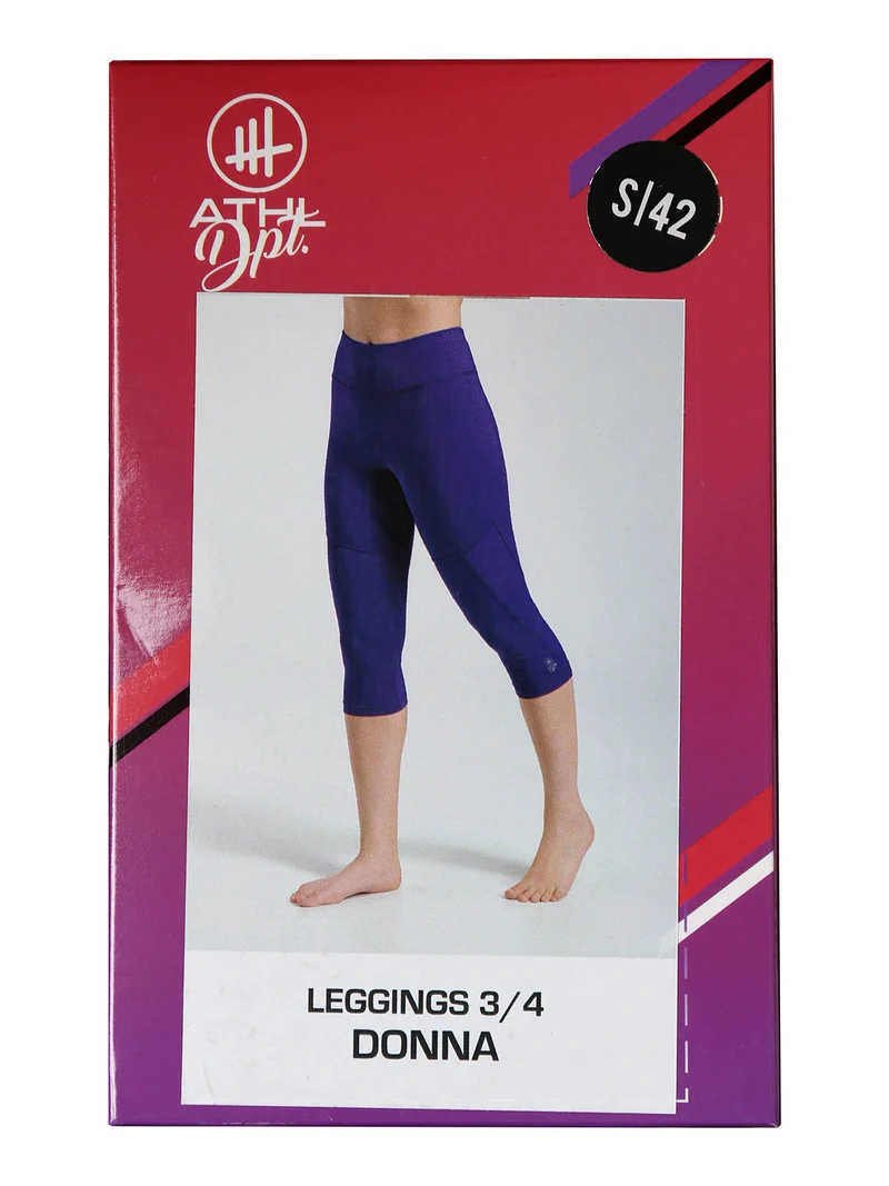 Leggings donna tre quarti sportivi elasticizzati - viola