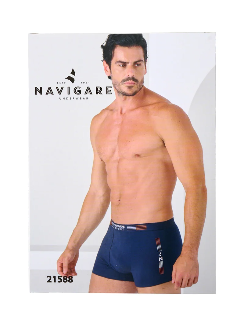 Boxer da uomo in cotone elasticizzato - blu