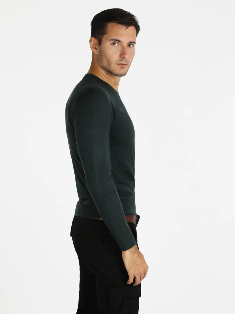 Pullover uomo scollo a V - verde