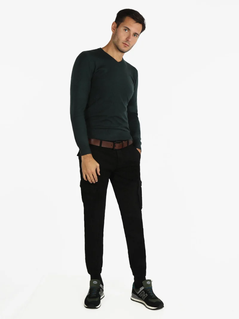 Pullover uomo scollo a V - verde