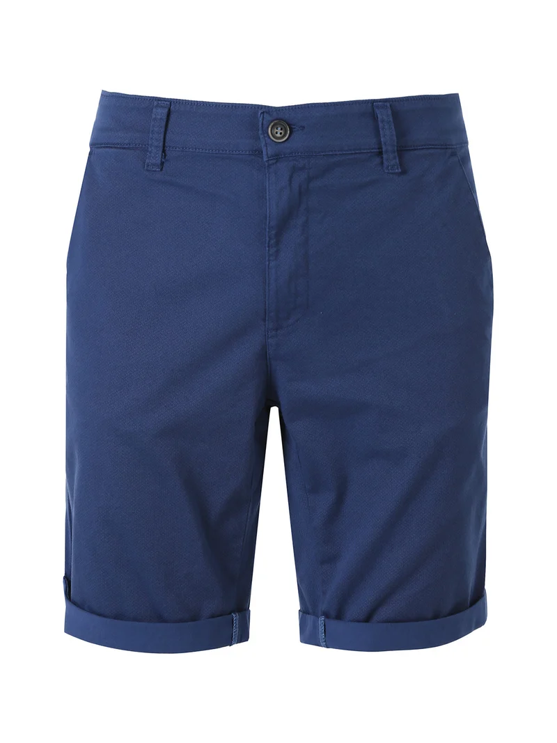 Bermuda da uomo in cotone con stampa micro texture - blu