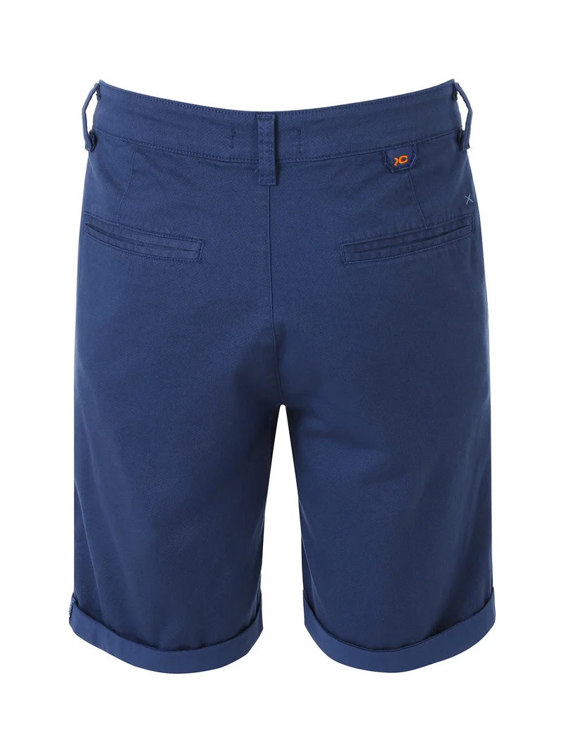 Bermuda da uomo in cotone con stampa micro texture - blu
