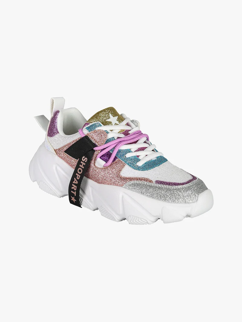 CHUNKY AMY Sneakers donna glitter con suola alta - multicolore