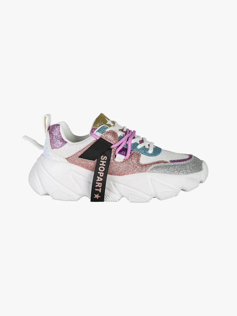 CHUNKY AMY Sneakers donna glitter con suola alta - multicolore