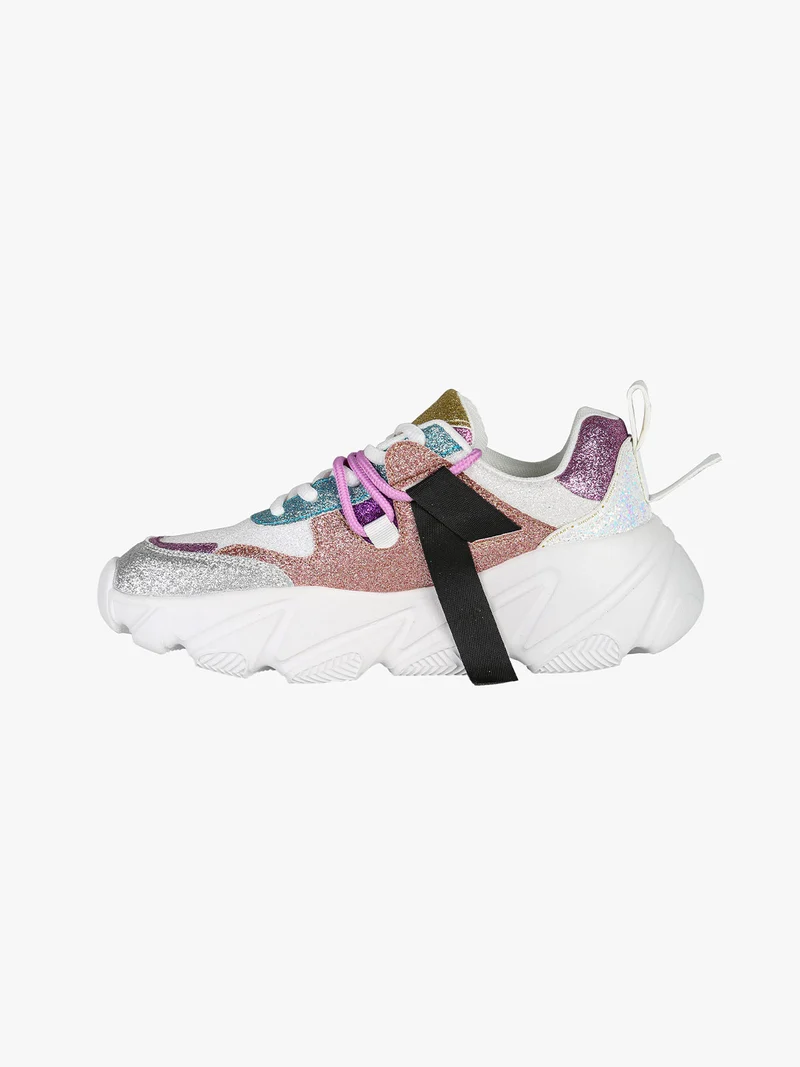 CHUNKY AMY Sneakers donna glitter con suola alta - multicolore