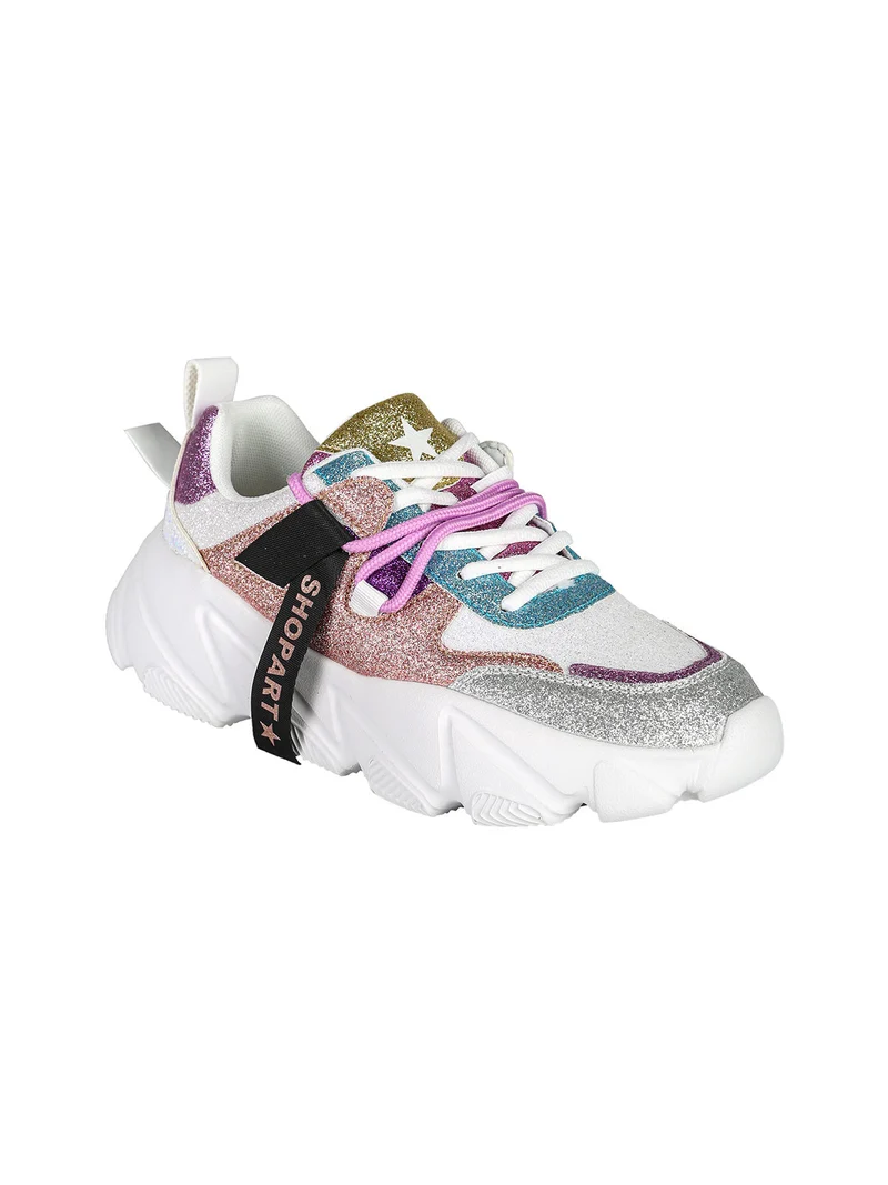 CHUNKY AMY Sneakers donna glitter con suola alta - multicolore