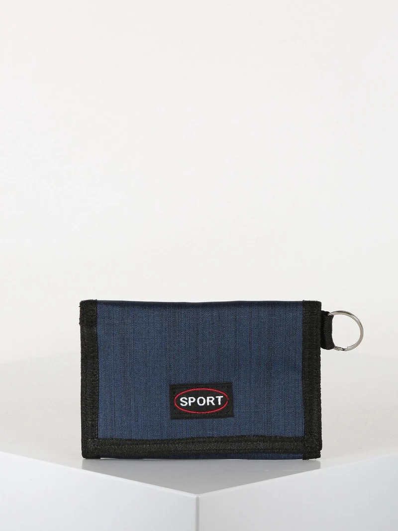 Portafoglio in tessuto con strappo - blu